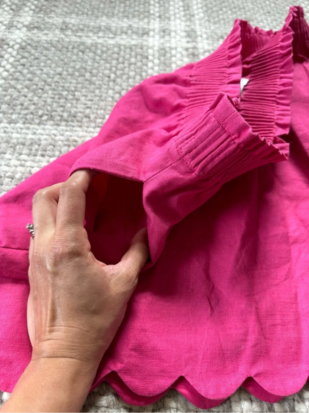 J. Crew scallop linen cotton skirt